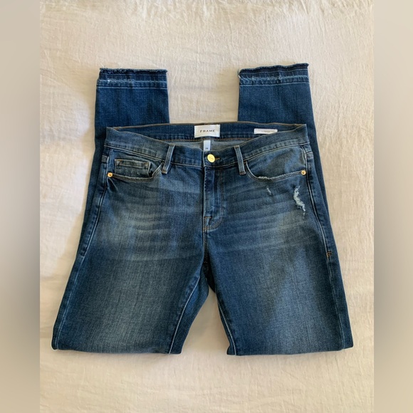 FRAME Denim Le Garçon Jeans in Azure Wash - Size 28 - Picture 9 of 13